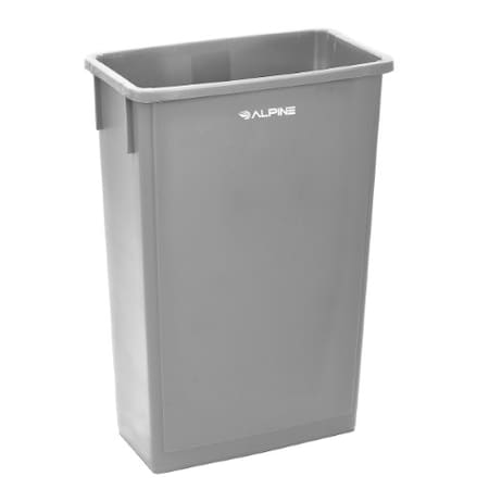 Alpine Industries 23 Gallon Gray Slim Trash Can ALP477-GRY     